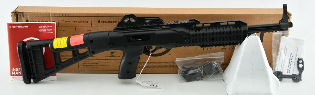 New Hi-Point 995 9mm Carbine Rifle 16.5" Barrel: Up Next We Have a Brand New Hi-Point 995 9mm Carbine -Rifle,16.5" Barrel, Black, 10 Round Magazine, and Comes in The Factory Box. More From The Internet Below: All-weather black polymer skeletonized s