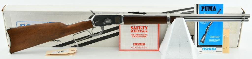 New Rossi M92 Saddle Ring Carbine .357 Magnum: Up Next We Have a Brand New Interarms Rossi M92 Puma Saddle Ring Carbine Chambered in .357 Magnum, Also Shoots .38 Special, in Stainless Steel, Comes in The Factory Box, 20" Barrel. Very Nice Rifle!