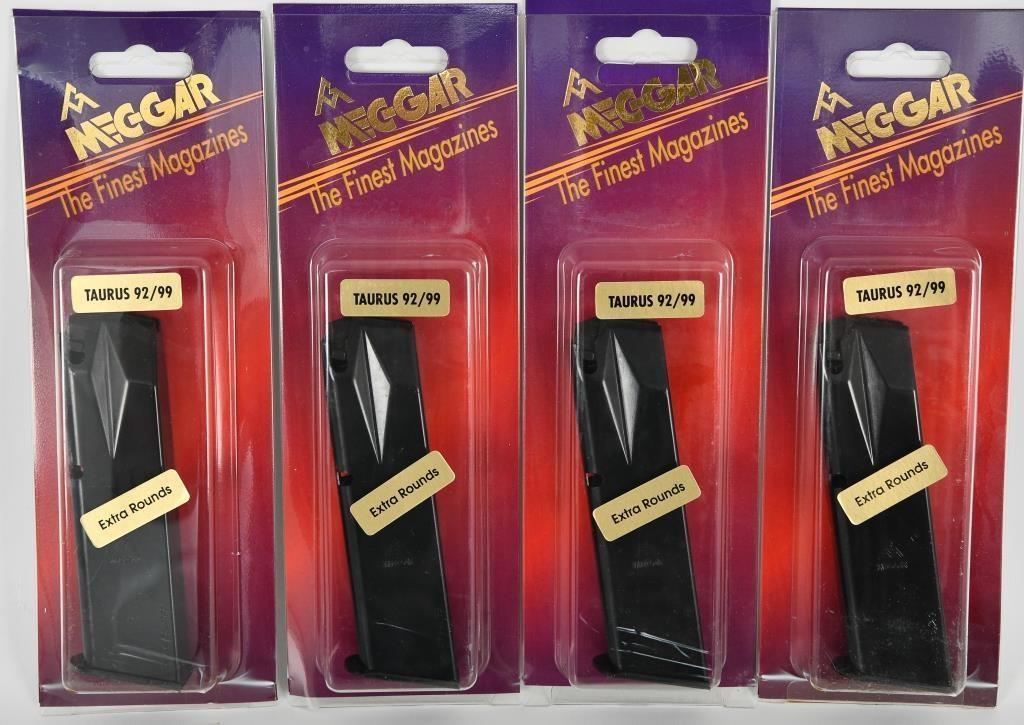 Lot of 4 NIP Mec-Gar Taurus 92/99 17 Round Mags: Lot of 4 NIP Mec-Gar Taurus 92/99 17 Round Mags, Extra Round Magazines New In Package Made In Italy , Stainless Steel Black Color