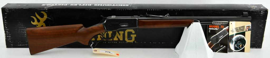 Browning Model 71 Grade 1 Lever Action Rifle .348: Up Next We Have a Beautiful Browning Model 71 Carbine Grade I Limited Edition Lever Action Rifle, Manufactured in 1987 and Chambered in .348 Winchester, It Comes in The Original Factory Numbers Matchi