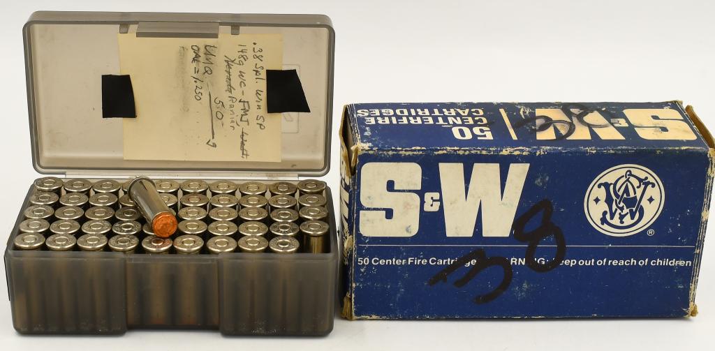 100 Rounds Of Various .38 Special Ammunition: 100 Rounds Of Various .38 Special Ammunition, 50 Rounds Are Nickel Plated Wad Cutters Winchester Marked Head Stamps, & 50 Rounds Are Various .38 Specials Ammo Some Are Round Nose , Some Are Wad Cutter