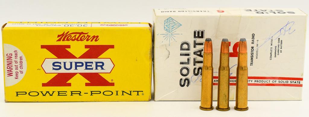 31 Rounds of .30-30 Winchester Ammunition: 31 Rounds of .30-30 Winchester Ammunition, 20 Rounds Are Western Super-X Power Point 170 Grain Soft Point Ammo, & 11 Rounds Are Various Head Stamped .30-30 Win Ammo