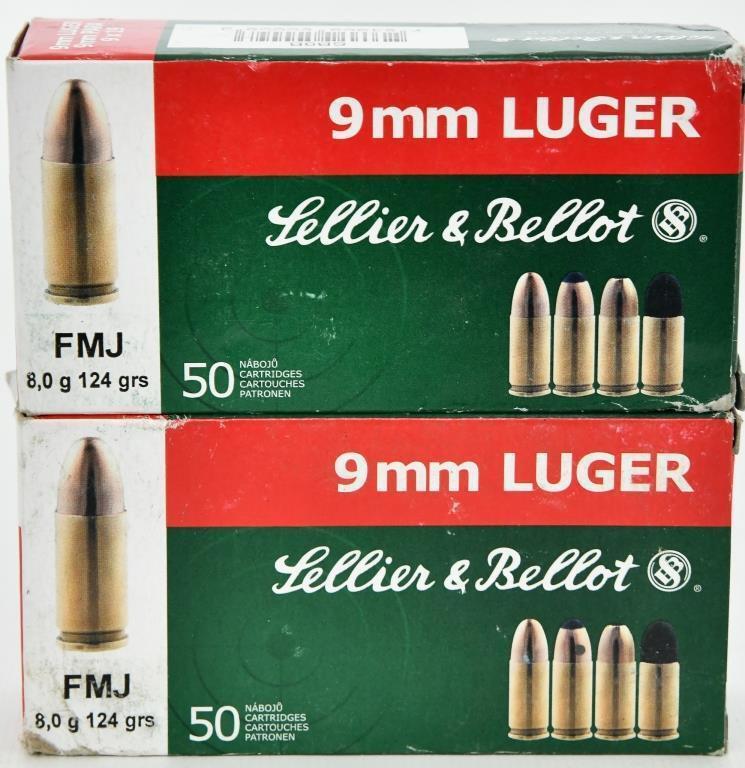100 Rounds Of Sellier & Bellot 9mm Luger Ammo: 100 Rounds Of Sellier & Bellot 9mm Luger Ammo Sellier and Bellot has been producing cartridge ammunition since 1825. The year 2009 saw one of the milestones in the history of the company, the Brazilia