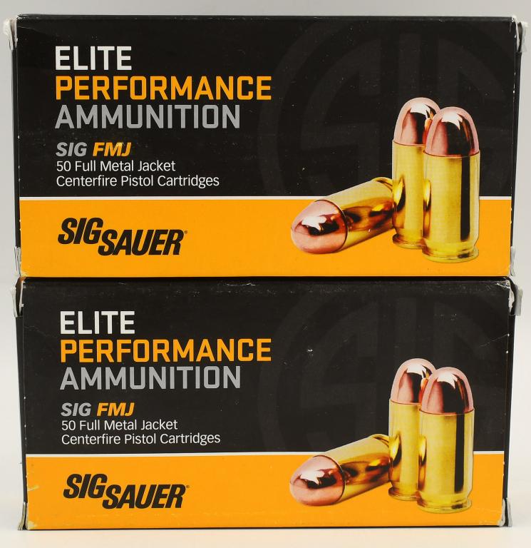 100 Rounds Of SIG Sauer Elite Performance .40 S&W: 100 Rounds Of SIG Sauer Elite Performance .40 S&W Ammunition, 180 Grain Full Metal Jacket 985fps Go to the range with the perfect combination of performance and affordability with the new SIG Sauer El