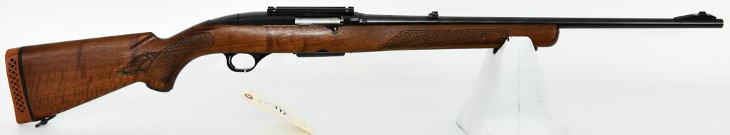 Winchester Model 100 Semi Auto Rifle .308: Up Next We Have a Nice Early Winchester Model 100 Semi Auto Rifle Chambered in .308, It Comes With One Detachable Magazine, Fixed Front Sight, Adjustible Flip-up Leaf Rear, Topped With a Scope Base, S