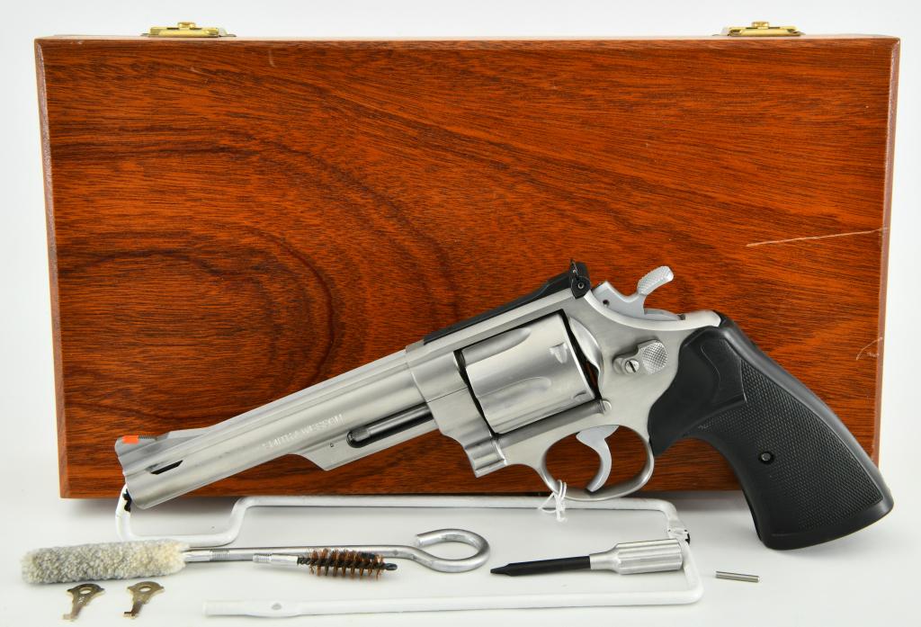 Smith & Wesson Model 629-1 .44 Magnum: Up Next is a Nice Smith & Wesson Model 629-1, Chambered in .44 Magnum With a 5 7/8" Ported Stainless Barrel, Possibly Done by Mag-Na-Port, Ramped Front Sights, Adjustible U shaped Rear, Pachmayr Prese