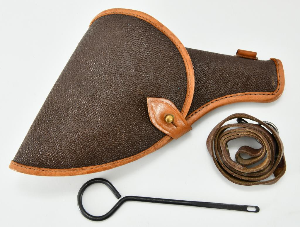 Russian Leather Holster For Nagant Revolver: Russian Leather Holster For Nagant Revolver's , Right Handed , 1895, Appears in Overall Excellent Condition & Comes With Cleaning Rod
