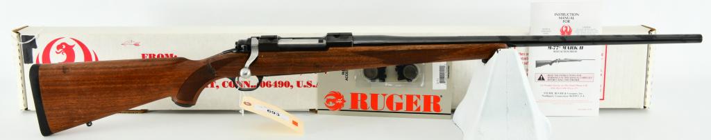 Ruger M77 Mark II Bolt Action Rifle .25-06: Up Next We Have a Ruger M77 Mark II Bolt Action Rifle Chambered in .25-06, It Has a Broken Stock at The Wrist, Aside From The Stock it Appears in Excellent Condition and Comes in The Factory Box With 