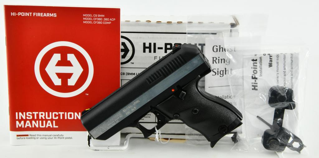 Hi-Point Model CF380 Semi Auto Pistol .380 ACP: Up Next is a Hi-Point Model CF380 Semi Auto Pistol Chambered in .380 ACP, and appears Brand New. It comes with 1 Magazine in The Factory Box With Lock, Ghost Ring, and Paperwork. More from the Interne