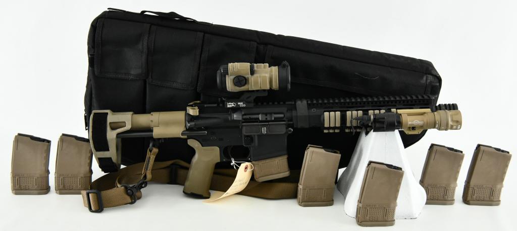 New Custom Spikes Tactical AR-15 Pistol 5.56: Up Next We Have a Brand New Custom Built AR-15 pistol platform with a Spikes Tactical AR lower combined with a Radical Firearms 10.5 inch carbine upper (1:7) twist with a Midwest MI-PBD Blast Diverter