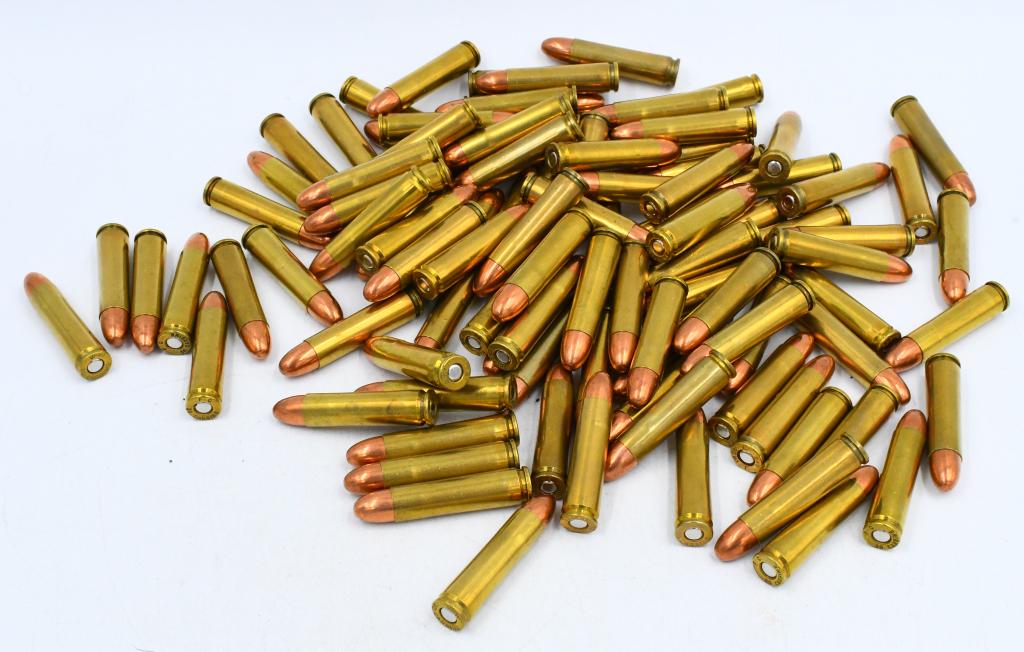 100 Rounds Of .30 Carbine Ammunition: 100 Rounds Of .30 Carbine Ammunition, Brass Cased , Round Nose Various Head Stamped Ammo