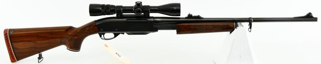 Remington Model 7600 Deluxe Grade .30-06: Up Next We Have a Remington Model 7600 Deluxe Grade Rifle Chambered in .30-06, high gloss checkered walnut stock with high comb, 22" barrel, ramped adjustable rear sight/ ramped dovetail front pin sig