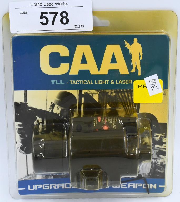 CAA TLL Tactical Light & Laser NIP: new old stock in package CAA Tactical Light and Laser -The TLL Tactical Red Laser and Flashlight mount is equipped with a 650nw red laser, giving exact long-extended precision. The Mount is composed w