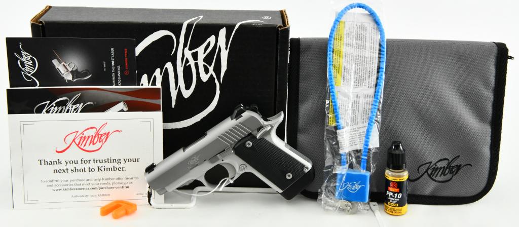 Kimber Micro 9 Stainless Semi Auto Pistol 9MM: Up Next We Have a Kimber Micro 9 Stainless Pistol Chambered in 9mm Luger, 3.15" Barrel, and Comes with One 7-Round Magazine in The Factory Box with Soft Carry Case, Lock, & Paperwork. Overall in Excel