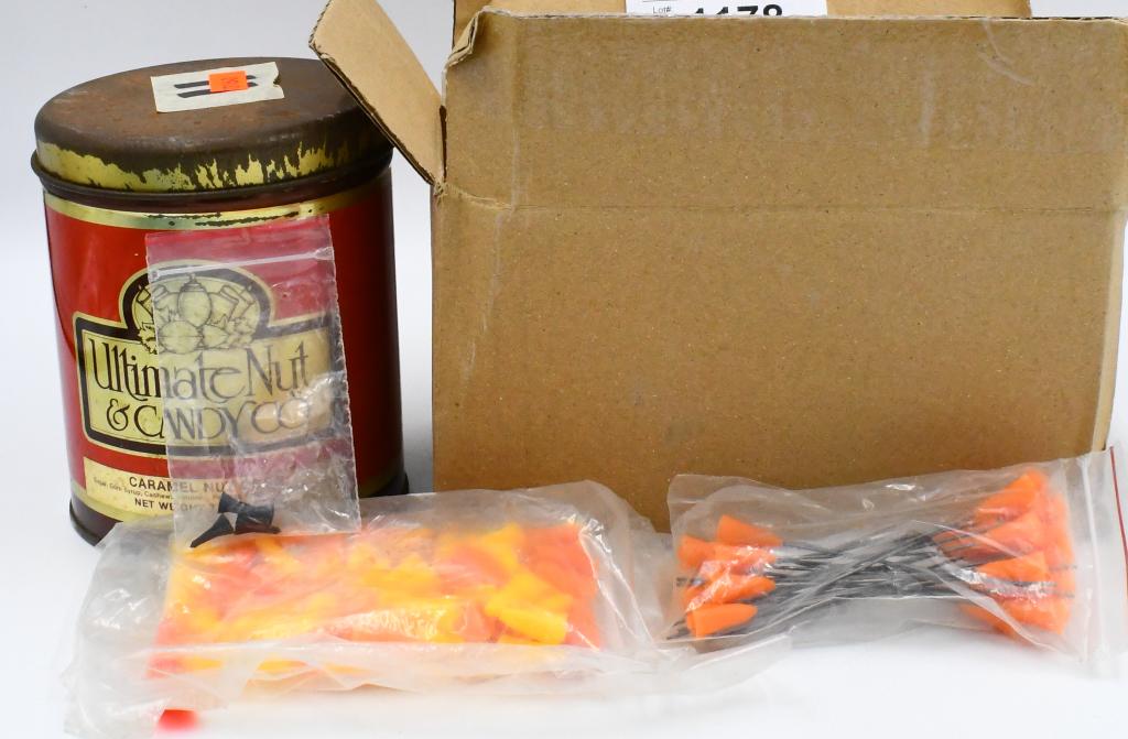 Blow Darts & Accessories for Building Darts: Blow Darts & Accessories for Building Darts, Orange Head Blow Darts With Orange & Yellow Tips & Metal Darts For Building Darts