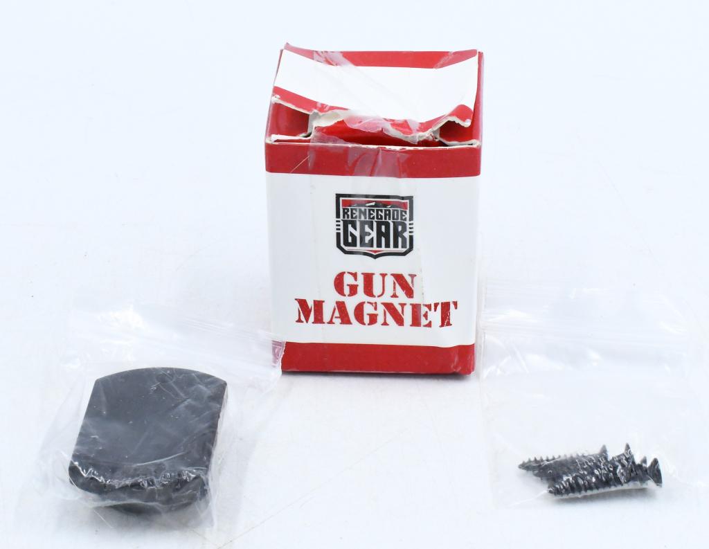 Renegade Gear Gun magnet new in box: New in box Renegade Gear Gun Magnet 25 pound rating, rust resistant, comes with screws, quick firearm removal in emergencies