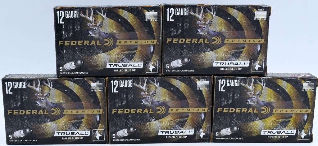 25 Rounds Of Federal Premium 12 Ga Shotshells: 25 Rounds Of Federal Premium 12 Ga Shotshells, Federal Ammunition Vital-Shok 12 Gauge 3" 1oz TruBall Rifled Slug When youre hunting animals with tough hide and bone like bear or hogs you need a robust
