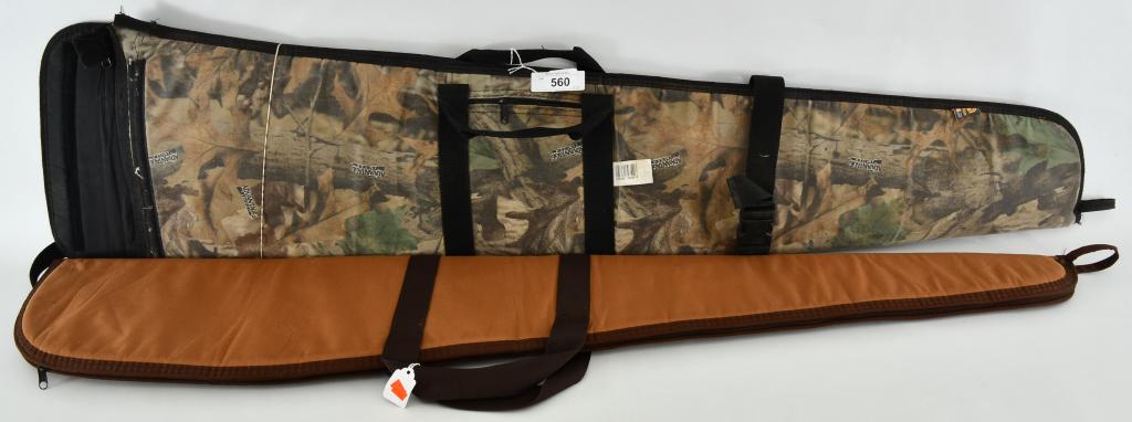 Allen & Winchester Soft padded Gun Case: one ALLEN model 793 Soft padded gun case Advantage camo print, comes with front zipper pocket, perfect for the Scoped rifle and shotgun, open end with velcro closure (note: the edge has some minor rep