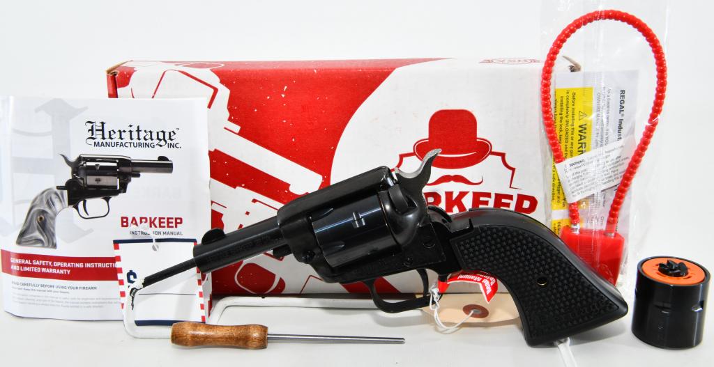 NEW Heritage Barkeep .22 Magnum & LR Single Action: Up Next We Have a Brand New Heritage Barkeep Single Action Revolver Combo That Comes WIth Both Cylinders Chambered in .22 Magnum and .22 Long Rifle, Black Oxide Finish, and Comes in The Factory Box Wi