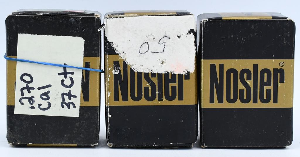 Approx 187 Count Of Nosler .270 Cal Bullet Tips: Approx 187 Count Of Nosler .270 Cal Bullet Tips, 150 Count Are 150 Grain Spitzer Tips, & Approx 37 Count Are 130 Grain Spitzer Reloading Bullet Tips