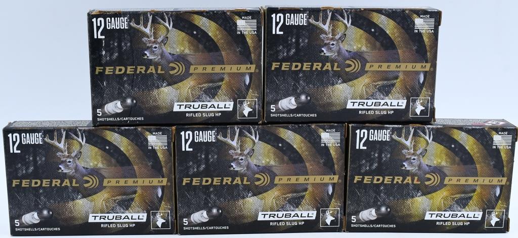 25 Rounds Of Federal Premium 12 Ga Shotshells: 25 Rounds Of Federal Premium 12 Ga Shotshells, Federal Ammunition Vital-Shok 12 Gauge 3" 1oz TruBall Rifled Slug When youre hunting animals with tough hide and bone like bear or hogs you need a robust