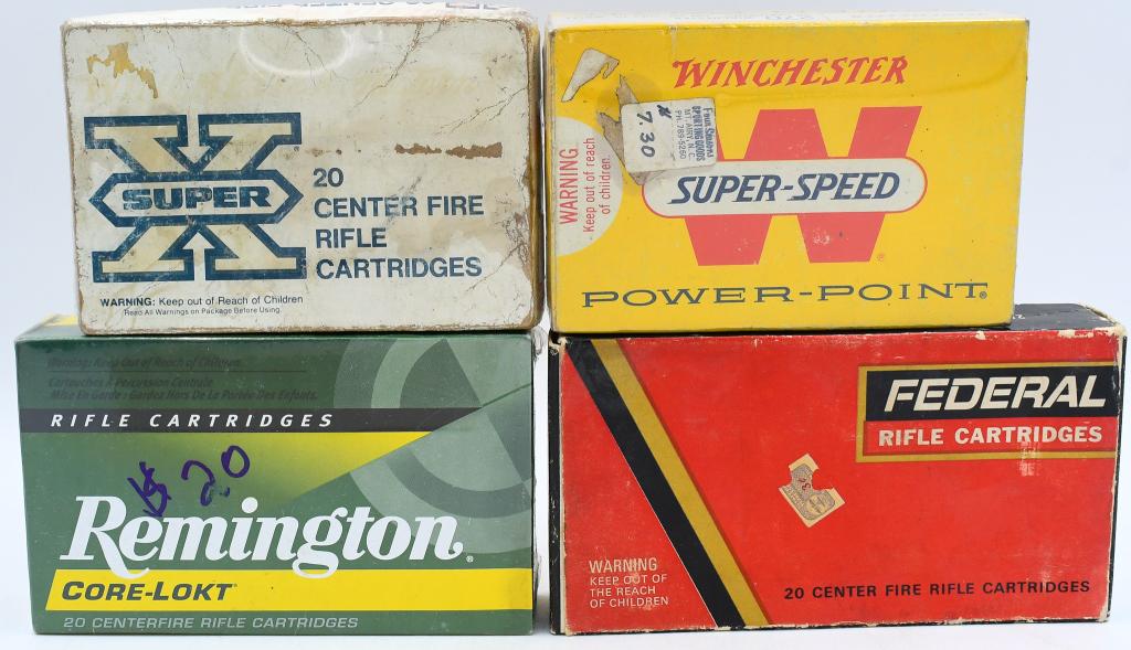 40 Rounds Of .270 Winchester Ammunition: 40 Rounds Of .270 Winchester Ammunition, 20 Rounds Are Remington 150 Grain Core-Lokt , & 20 Rounds Are Federal 130 Grain Ammo, Also 2 Collector Winchester Boxes "Unsure what's Inside Both Boxes Are Ce