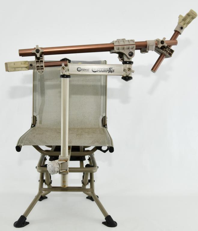 Caldwell Dead Shot ChairPod Bench Rest: Real nice pre owned DeadShot ChairPod provides true bench rest accuracy from a single shooting unit. No need to bother with carrying chairs and separate rests out to the ground blind or the range to s
