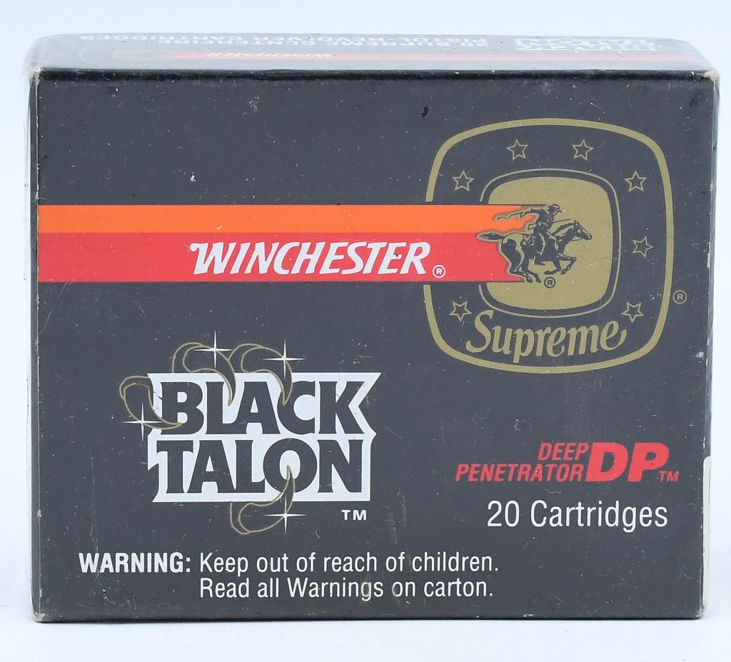 20 Rounds Of Winchester Black Talon 9mm Luger Ammo: 20 Rounds Of Winchester Black Talon 9mm Luger 147 Grain SXT Deep Penetrator Ammunition, Box Comes Cellophane Wrapped