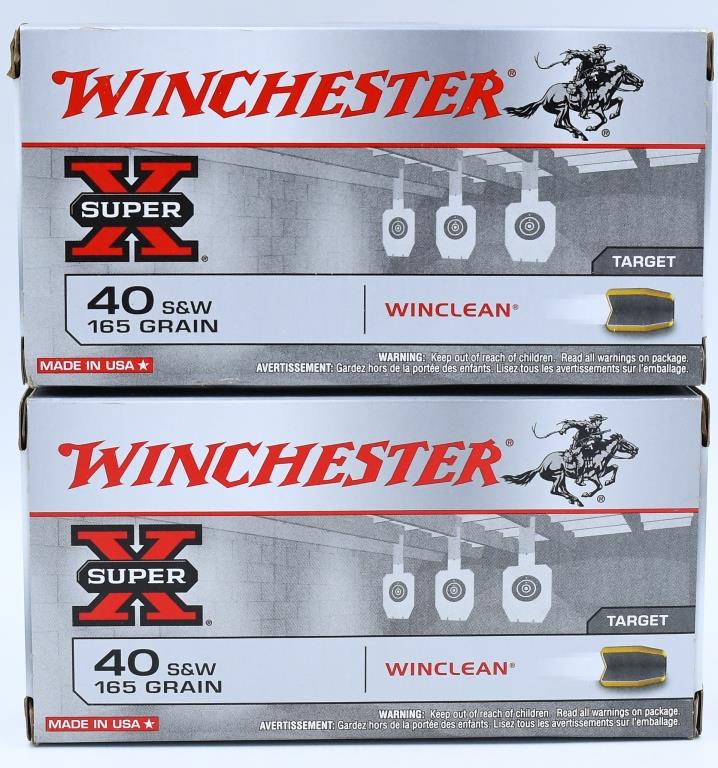 100 Rounds Of Winchester Super-X .40 S&W Ammo: 100 Rounds Of Winchester Super-X .40 S&W Ammunition, 165 Grain BEB 1130fps Winchester Super-X handgun ammunition is a fantastic range round that has been providing superior accuracy and positive perfo