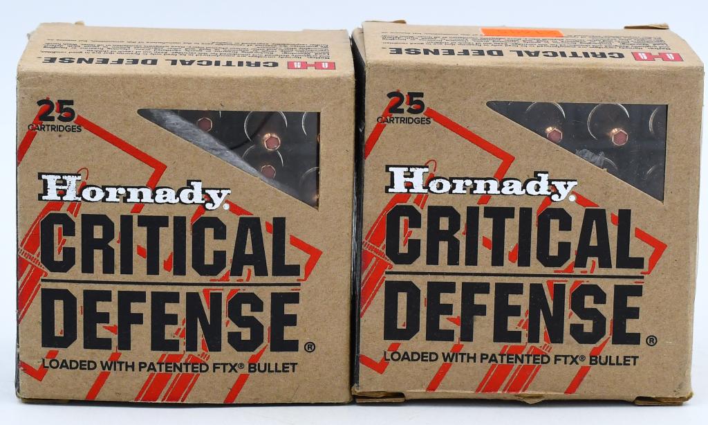 50 Rounds Of Hornady .30 Carbine Ammunition: 50 Rounds Of Hornady Critical Defense .30 Carbine Ammunition, 110 Grain FTX Nickel Plated Casings Round Nose Ammunition