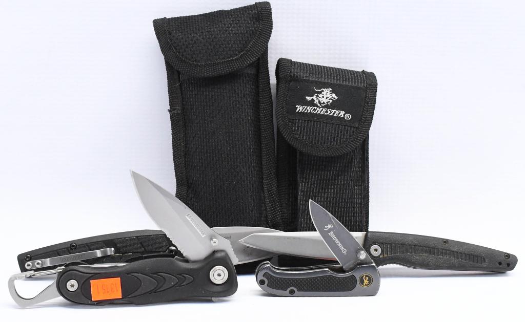 Attn Resellers! 6 Knives Gerber, Schrade, Kershaw: Time to get your bid on and take this home, share the knives, gift the knives or sell the knives!!! listed below we have: Schrade OTF Out The Front Spring Assisted Open Knife with Sheath- Schrade Out 