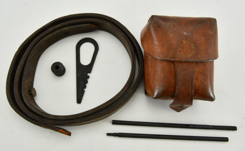 World War II Czech CZ-24 Oil Canister/Pouch/Belt: World War II Czech CZ-24 Oil Canister/Pouch/Belt, Includes Leather Oil Canister Pouch, With Original Oil Canister , & 1 Leather Belt Adjustable Size