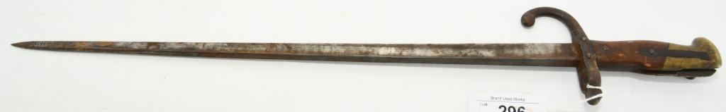 French Model 1874 Gras Infantry Rifle Bayonet: French Model 1874 Gras Infantry Rifle Bayonet Serial #84221, The Gras Bayonet Was The Last Of The French Sword Bayonets, In Was Manufactured To Fit The French Model 1874 Gras Infantry Rifles, The Hook
