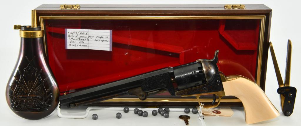RARE Engraved Wild Bill 1851 Colt Navy .36 Cal: A.S.M. Model 1851 Navy .36 Caliber Revolver Modeled after the favorite sidearm of Wild Bill Hickok, one of the most cunning and colorful gunfighters of the West. This .36 Caliber version of the reliab