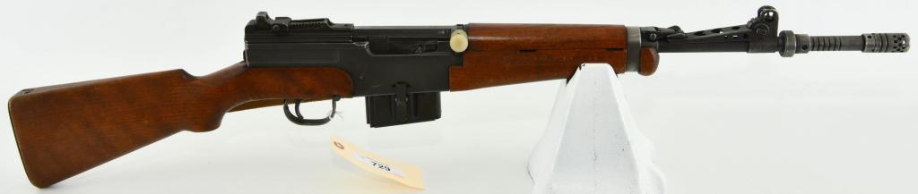 MAS Mle 1949-56 7.62 French Service Rifle: A Nice example of a early French MAS 49/56 semi-automatic rifle. The side of the receiver is marked "MAS Mle, 1949-56" over CAL. 7.5 Which Was Restriked to 7.62 (.308) along with a French boxed "P72" 