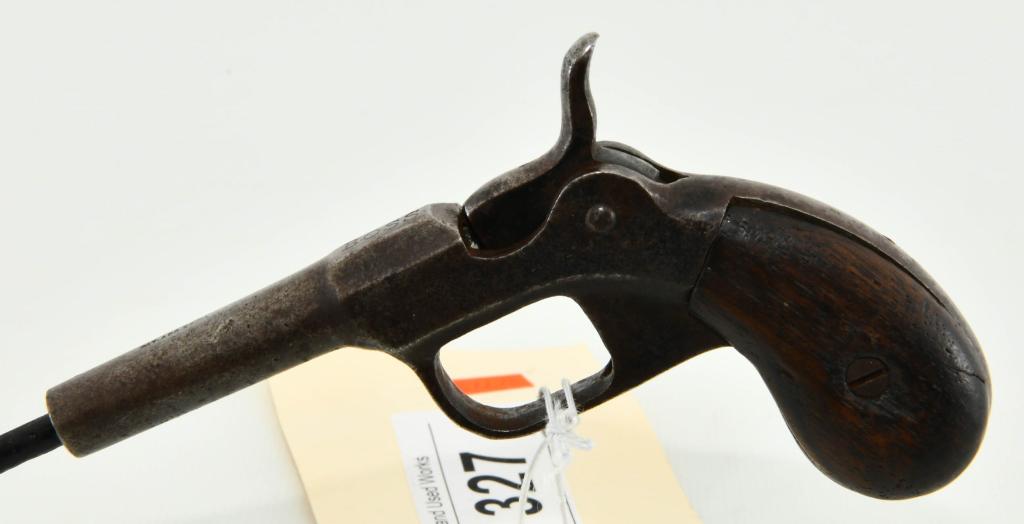 Scarce Boss Single Shot Blank “Derringer”: Boss Single Shot Blank Derringer Invented by L. Holt & J. C. Marshall, Springfield Massachusetts. Manufactured by Dexter Smith son of Horace Smith of S&W Distributed by Buckland Brothers, wholesale je