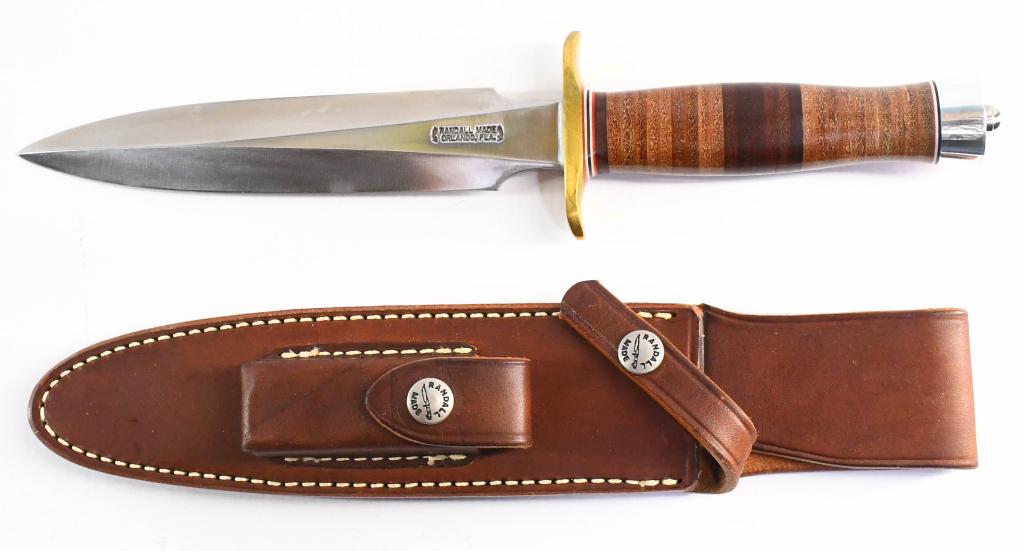 Randall Made Model 1 Fighter Knife With Sheath: Randall Made Model 1 Fighter Knife With Sheath, Blade Measures Approx 7" Long & Measures Approx 12" Long Overall, Appears in Excellent Condition Made in USA , Also Comes With Randall Made Leather Shea