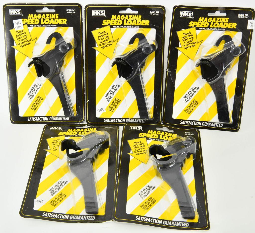 5 New in The Package HKS Magazine Speed Loaders: 5 New in The Package HKS Magazine Speed Loaders, HKS 9mm/.40 S&W Double Stack Magazine Speedloader Polymer HKS Double Stack Magazine Speedloader 941 works with S&W 9mm, Beretta 9mm, Taurus 9mm, Walthe
