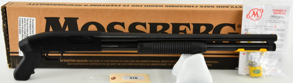 NEW Mossberg Maverick 88 Cruiser 12 Gauge Pump: Up Next We Have a Brand New Mossberg Maverick 88 Cruiser 12 Gauge Home Defense Pump Action Shotgun, 7 Rounds, 20" Barrel, 3" Chamber, Synthetic Pistol Grip and Forend, Blued Finish, and Comes in The F
