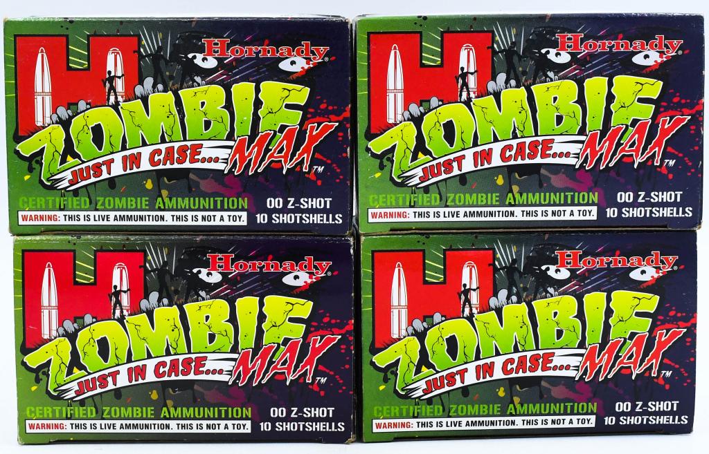 40 Count Hornady Zombie Max 12 Ga Buckshot: Up Next We Have a Lot of 40 Count Hornady Zombie Max 12 Ga Buckshot, Four Full Boxes With 10 Rounds Each, 00 Z-Shot