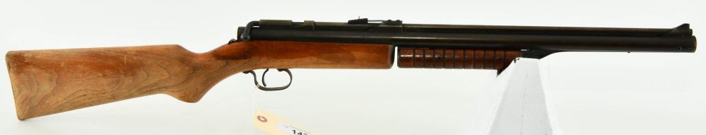 Benjamin Franklin Model 342 Pellet Air Rifle .22: Up Next We Have a Benjamin Franklin Model 342 Pellet Air Rifle Chambered in 22 Caliber, Multi-Pump Pneumatic rifle, with sold wood stock, 10 groove pistol grip pump handle, rear adjustable sight, fron