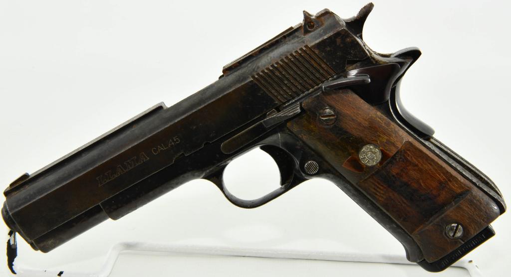 Stoeger Llama 1911 Semi Auto Pistol .45 ACP: Up Next We Have a Stoeger Llama 1911 Semi Auto Pistol Chambered in .45 ACP, It Comes With a Wilson Combat Magazine, Adjustible Rear Sight, Made in Gabilondo Y CIA Vitoria Espana, Imported by Stoeger. 