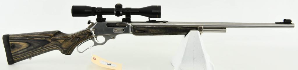 Marlin Model 1895 XLR Lever Action 45-70 GOV'T: Look at this big bore beauty! Here we have a Marlin 1895XLR Lever Action Rifle Chamberd in .45-70 Government with a 24" Stainless Steel Barrel and Laminate Right Hand Stock, Hooded Front and Buckhorn 