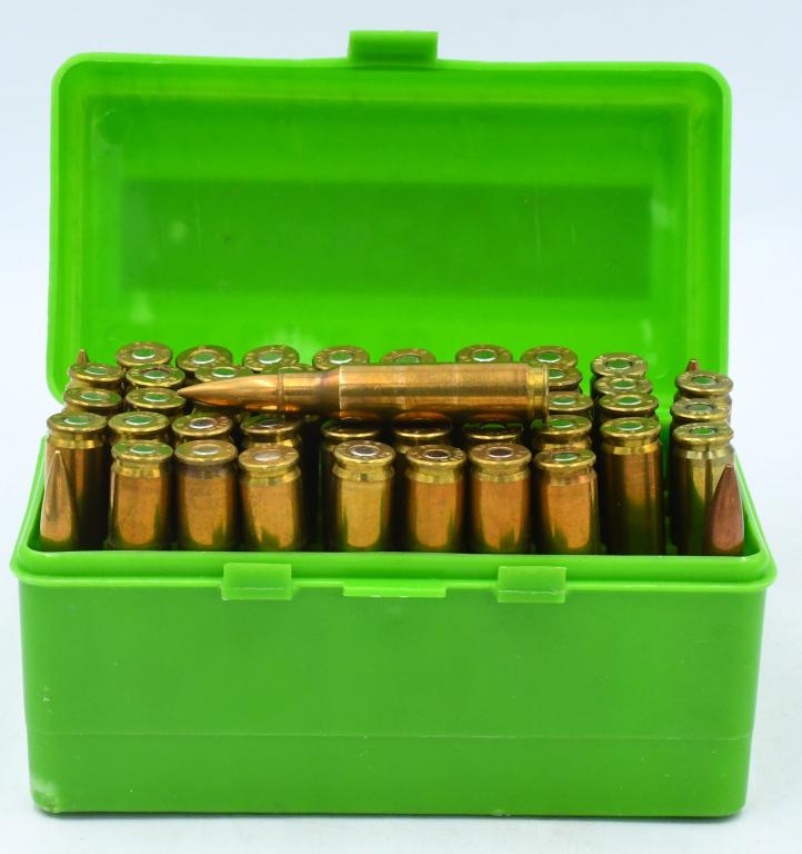 50 Rounds of .308 Win Ammunition: 50 Rounds of .308 Win Ammunition, Brass Cased, Full Metal Jacket, Various Head Stamped Ammo Comes With Plastic Ammunition Storage Container