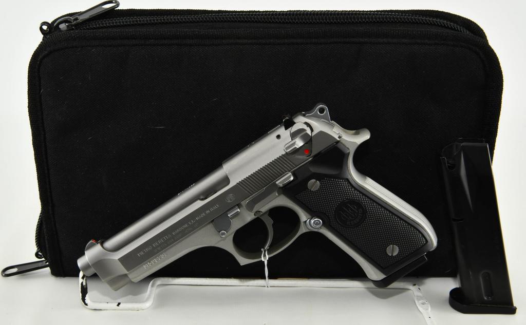 Beretta Model 92FS Inox Stainless Semi-Auto 9MM: Up Next We Have a Beretta Model 92FS Inox Stainless Semi-Auto Pistol Chambered in 9MM, Appears in Excellent Condition, Comes With Two Magazines, Original Grips, Cleaning Tools, and Comes in a Soft Pad