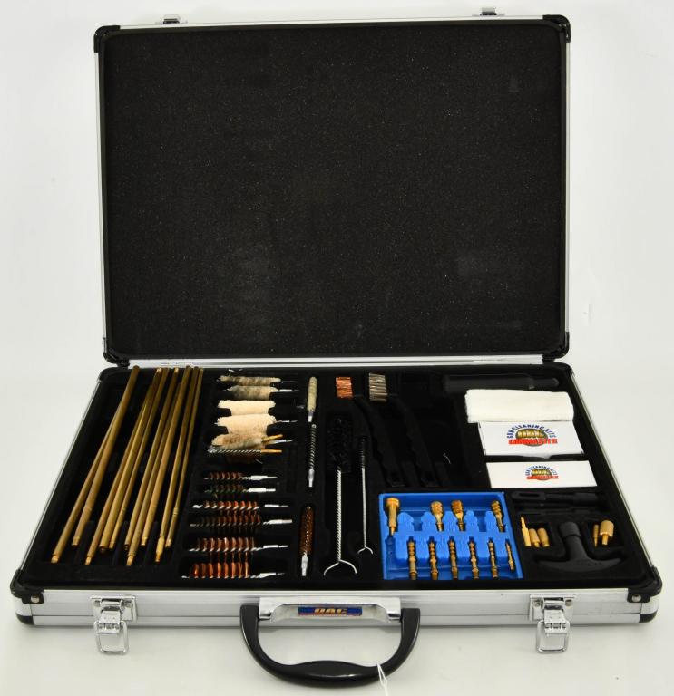 Dac Gunmaster Gun Cleaning Kit: Dac Gunmaster Gun Cleaning Kit, Kit Includes Bore Brushes & Swabs, Various Size Adapter Heads, Steel Brushes, Cleaning Solution, & Clothes, Comes in Portable Carry Case