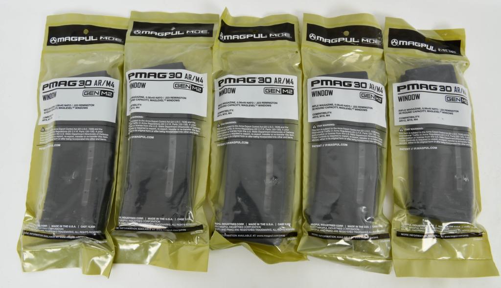 5 NIP Magpul MOE Pmag 30 Rd AR/M4 Magazines: 5 NIP Magpul MOE Pmag 30 Rd AR/M4 Magazines Magpul started its journey as a small company with big ideas now they are one of the largest and most respected magazine manufacturers in the game. Calling