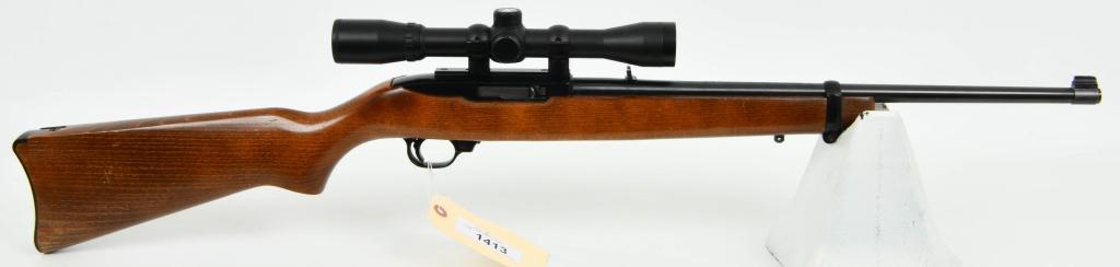 Classic Ruger 10/22 Semi Auto Carbine Rifle .22 LR: Up Next We Have a Classic Ruger 10/22 Semi Auto Carbine Rifle Chambered in .22 LR, It Comes With One Factory Rotary Magazine, Wood Stock, and Topped WIth a Bushnell Scope, Overall Appears in Excellent