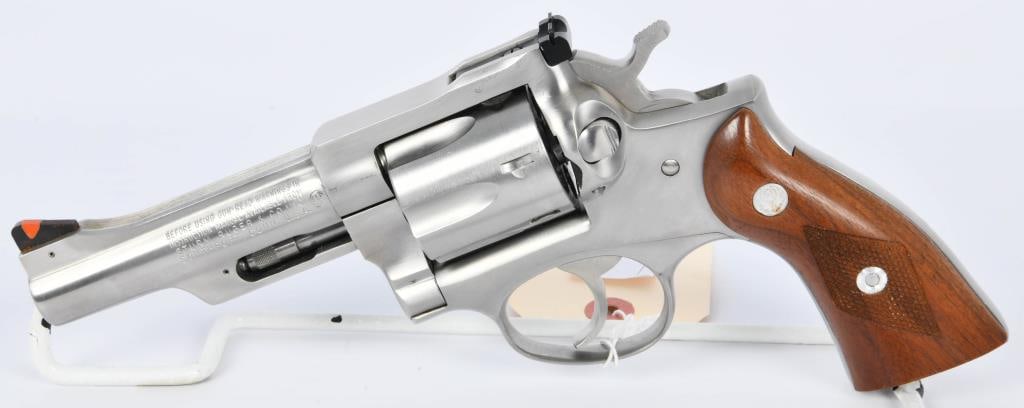Stainless Ruger Security Six Revolver .357 Magnum: Up Next We Have a Stainless Ruger Security Six Revolver Chambered in .357 Magnum, 4" Heavy Barrel, Red Ramp Front Sight and Adjustible Rear, Checkered Diamond Grips, Overall Appears in Excellent Condi