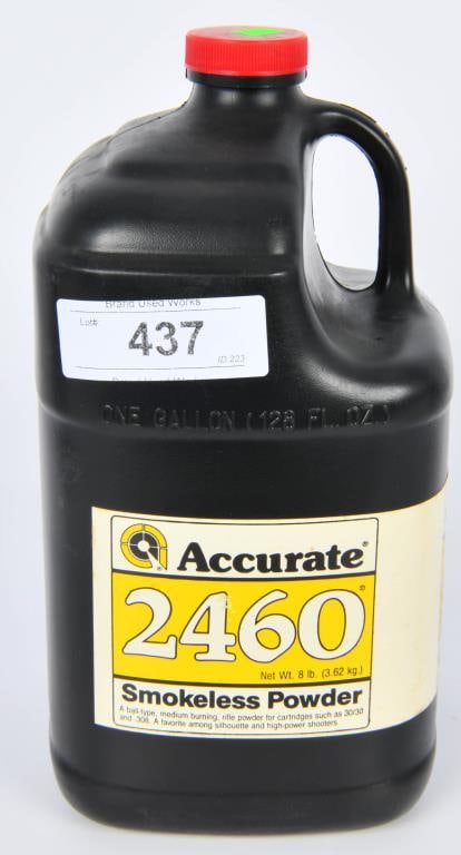 8 LB Container Of Accurate 2460 Rifle Gun Powder: 8 LB Container Of Accurate 2460 Rifle Gun Powder, Smokeless Powder, For Rifle Cartridges Such As 30/30 And .308 Caliber